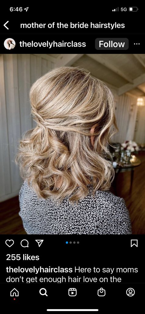 Older Women Wedding Hairstyles, Half Updo For Fine Hair, Mother Of The Bride Hair With Bangs, Mother Of The Groom Hairstyles Medium Wedding Mom Hair, Mother Of Groom Hairstyles Over 50, Mother Of The Bride Hairstyles Over 50 Mom Wedding Hairs, Half Up Half Down Mother Of Bride Hair, Mob Hair, Mother Of The Bride Hairdos