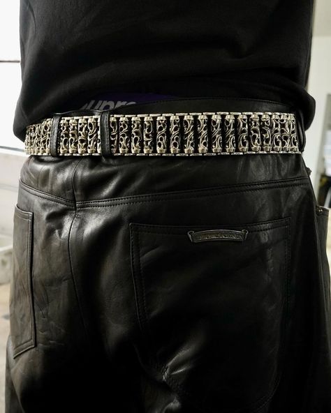 Chrome Hearts Belt, Chrome Hearts Aesthetic, Chrome Hearts Leather, Hearts Aesthetic, Nice Belt, Men Aesthetic, Balenciaga Men, Nice Belts, Cold Fits