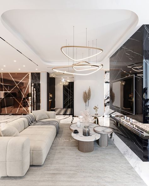 new stylish interior design in Dubai . (tv room area) ____ Design by @haniirezaei @hr_design_studio ____ #interior #interiorarchitect #interiordesign #interiorstyling #interiordecor #interiordecorating #interiorinspiration #interiorfitout #dubai #dubaidesigner #dubaifitout #dubaiinteriors #dubaiinteriordesign #dubaiinteriordesigners #homedecor #luxurydesign #luxurylifestyle #luxuryhomes #luxuryinteriors Large Living Room Layout, Earthy Living Room, House Family, Home Entrance, Rustic Home Design, Quirky Home Decor, Design Room, Christmas Room Decor, Home Entrance Decor