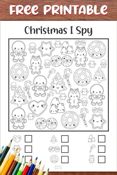 These free I spy printables for kids have a cute Christmas gingerbread theme. They are easy enough for preschool or kindergarten. This seek and find activity would be great for a Christmas party! Your kids can color the activity sheets as well! prek activities Christmas, kindergarten activities, Christmas party Kindergarten Activities Christmas, Free I Spy Printables, Christmas Kindergarten Activities, Christmas I Spy, Prek Activities, I Spy Books, Gingerbread Theme, Seek And Find, Traditions To Start