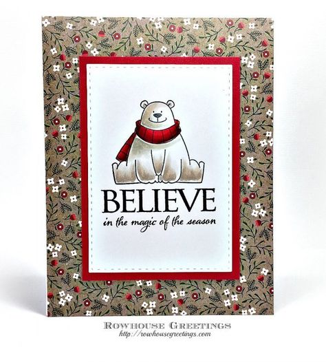 New Class! Winter Polar Bear Cards - Thursday, December 14th & Saturday, December 16 - Photo Scraps - Rowhouse Greetings Polar Bear Christmas Cards, Polar Bear Card, Polar Bear Christmas, Bear Card, Mft Cards, Christmas Card Crafts, Mft Stamps, Christmas Bear, New Class