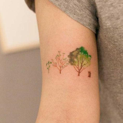 Watercolor Tattoo Tree, Watercolor Tattoo Ideas, Tree Tattoo Designs, Tattoo Ideas For Women, Watercolor Tree, Beautiful Bouquet Of Flowers, Watercolor Trees, Tree Tattoo, Skin Art