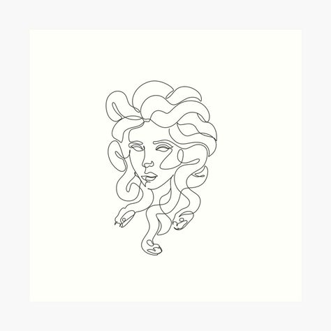 Continuous Line Face Tattoo, Medusa Silhouette Tattoo, Elegant Medusa Tattoo, Small Minimalist Medusa Tattoo, Small Simple Medusa Tattoo, Simple Medusa Tattoo Outline, Simple Madussa Tattoo, Medusa Minimalist Tattoo, Dainty Medusa Tattoo