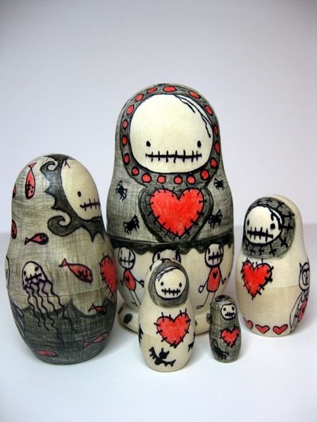 Diy Fimo, Nest Art, Zombie Dolls, Babushka Dolls, Russian Nesting Dolls, Matryoshka Doll, Russian Doll, Nesting Dolls, Wooden Dolls