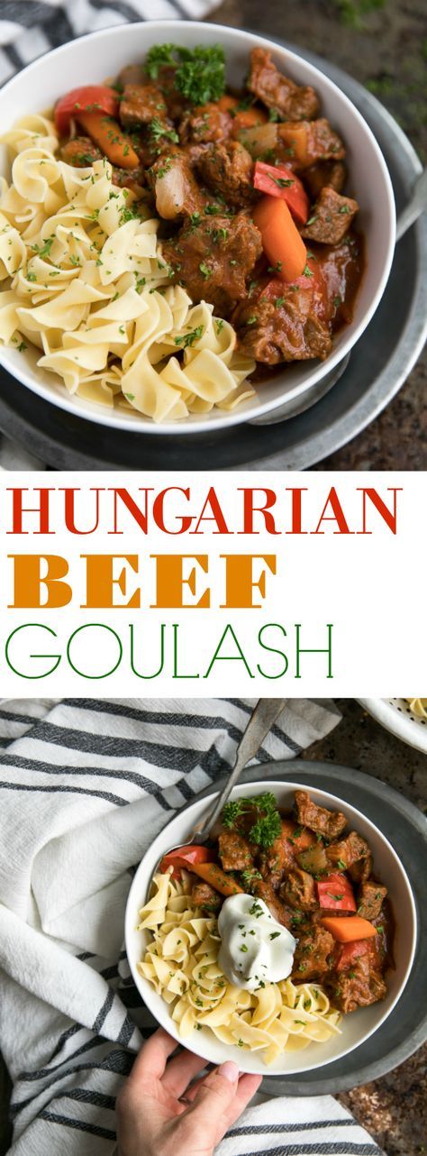 Easy Hungarian Beef Goulash via @theforkedspoon #beefgoulash #hungarianbeefgoulash #beefstew #easyrecipe #comfortfood #familyrecipe #recipe #stewrecipe | For this recipe and more visit, https://theforkedspoon.com/ via @theforkedspoon Donut Hole Recipe Baked, Hungarian Beef Goulash, Homemade Mozzarella Sticks, Pizza Pasta Casserole, Chinese Lemon Chicken, Hungarian Goulash, Cheesy Breadsticks, Beef Goulash, Pumpkin Spice Donut