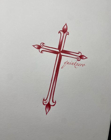 Cross Tattoo Flash ⚜️ tattoo scans available in bio 🖤 #explorepage #explorepage✨ #tattoo #tattoodesign #cross #crosstattoo Cross Tattoo Designs Feminine, Red Cross Tattoo, Cool Cross Tattoos, Tiny Cross Tattoo, Typography Tattoo, Cross Tattoo For Men, Cross Tattoos, Cross Tattoo Designs, Red Ink Tattoos