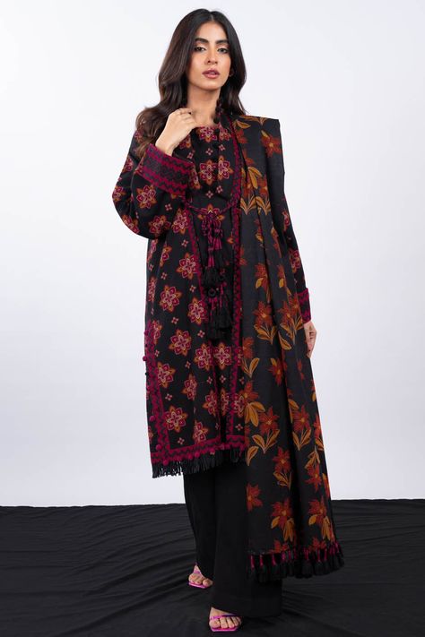 Order Online on https://www.thefashionstation.in Buy Now https://www.thefashionstation.in/product/alkaram-winter-collection-2023-fw-19-23-black/ Winter Khaddar Dress Design, Khaddar Dress Design, Winter Collection 2023, 2023 Fw, Best Clothing Brands, Pakistani Suits Online, Unstitched Dress Material, Kids Clothing Brands, Pakistani Suits