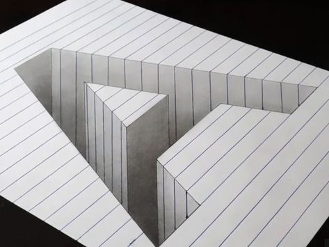 This simple drawing of the letter 'A' turns into a surprisingly mind-bending optical illusion Optical Illusions Mind Blown, Optical Illusions For Kids, Drawing Ideas Easy For Teens, 3d Illusion Drawing, Optical Illusions Drawings, Optical Illusions Pictures, Easy Pencil Drawings, Illusion Pictures, Optical Illusion Drawing