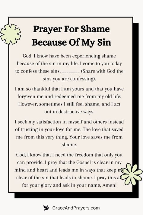 In moments of reflection on past mistakes, this prayer offers a path to forgiveness and liberation from shame, welcoming God's unconditional love and mercy.  Let this prayer be a gentle reminder of the power of God’s grace to overcome feelings of shame, guiding you back to a place of peace and self-forgiveness.  For solace and renewal in facing your sins, visit Grace and Prayers to find this prayer and embrace the healing journey. God Forgive Me For My Mistakes, Forgiveness Prayers To God, Prayer For Forgiveness Of Sins, Prayers For Forgiveness Of Sins, Prayers For Forgiveness, Biblical Prayers, God Forgiveness, Forgiveness Prayer, Prayer For Mercy