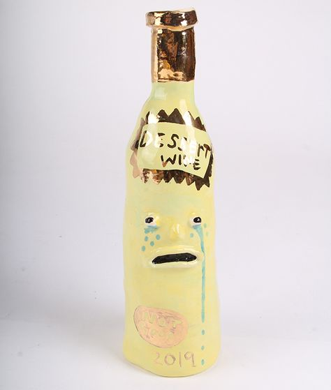 Katie Kimmel, Ceramic Wine Bottle, Square Watermelon, Dessert Wine, Pottery Inspo, Wine Desserts, Alcohol Bottles, Balloon Dog, Mead