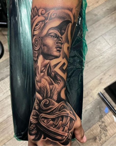 Aztec Forearm Tattoo For Men, Mexican Tattoos Men, Aztec Tattoo Mexican Forearm, Mexican Tattoo Ideas For Men Aztec, Sinaloa Tattoo, Mexican Sleeve Tattoo, Michoacan Tattoo, Mexican Culture Tattoo, Mexican Tattoo Ideas For Men