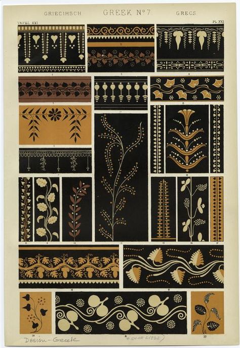 Grammar Of Ornament, Owen Jones, Greek Pattern, Motifs Textiles, Marquesan Tattoos, Ancient Greek Art, Greek Pottery, Graphic Design Books, Greek Vases