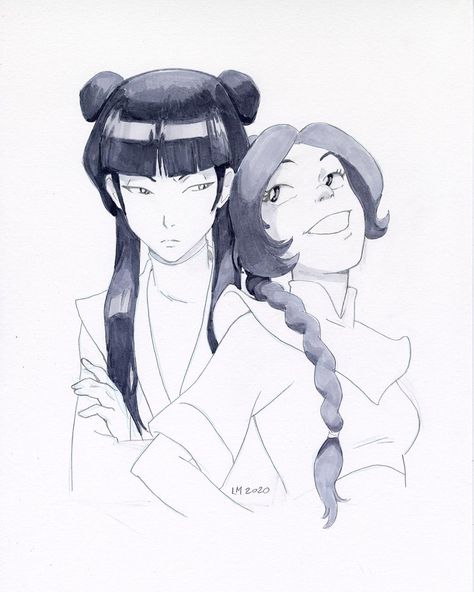 Ty Lee X Mai, Mai X Ty Lee, Flameo Hotman, Mai Avatar, Avatar Ships, Mai And Zuko, Avatar Girls, Avatar Gaang, Marker Rendering