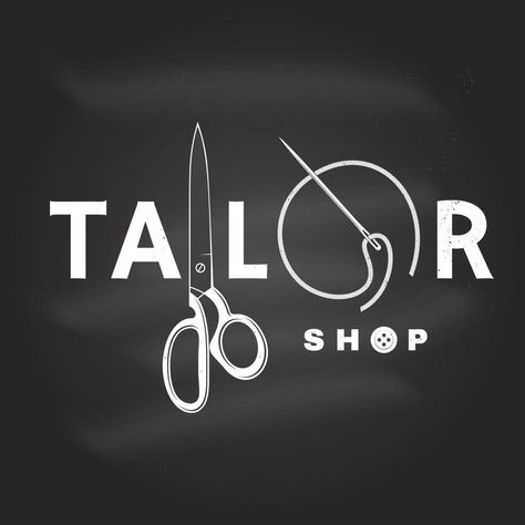 Tailor Banner Design Ideas, Ladies Tailor Shop Banner Design, Tailor Logo Design Ideas, Tailor Logo Design Branding, Tailoring Wallpaper, Sewing Typography, Tailoring Shop Interior Design Ideas, Logo Jahit, Tailor Shop Interior