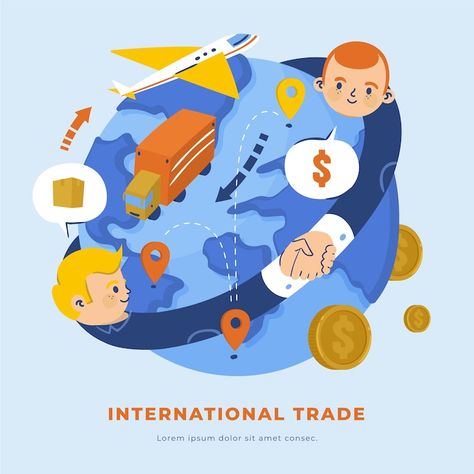 Free Trade Illustration, Globalization Pictures, International Trade Illustration, Globalisasyon Picture, Globalization Illustration, Economic Globalization Poster, Globalization Poster Ideas, Trade Illustration, Cartoon Globe