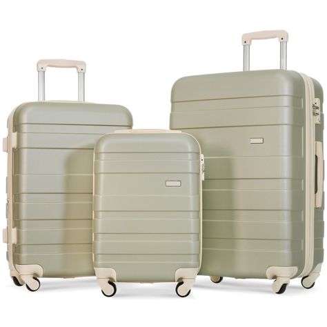 ▲Features: 【High Quality Luggage Sets】 Made from extra strong ABS material, which is lightweight and extremely durable. Suitcase Sets, Stylish Luggage, 3 Piece Luggage Set, Hard Shell Luggage, Spinner Luggage Sets, Lightweight Luggage, Storage Trunks, Large Suitcase, Organized Packing