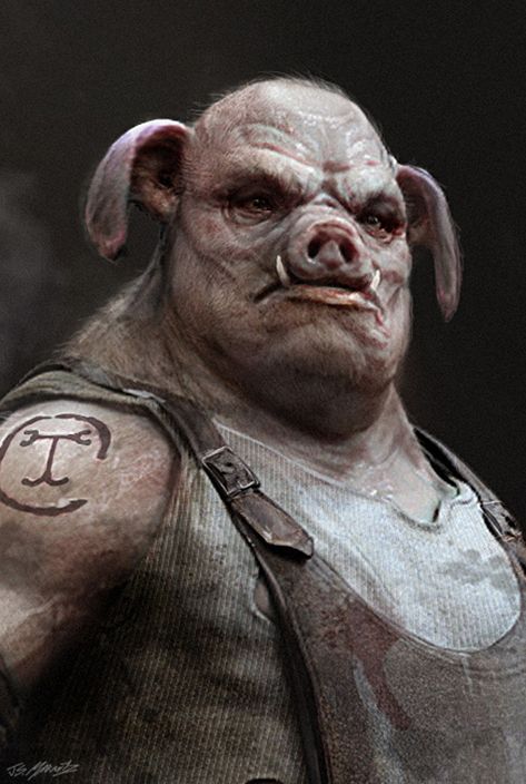 Pig Man by JSMarantz on DeviantArt Pig Man, Pig Mask, Pig Art, Ange Demon, Animal Heads, Creature Concept, The Villain, Creature Art, Dark Fantasy Art