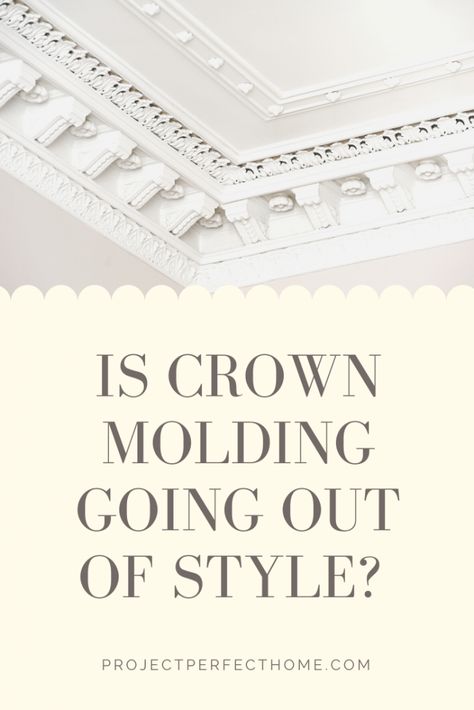 Is Crown Molding Going Out of Style? – Project Perfect Home Rooms With Crown Molding, Crown Molding Vs No Crown Molding, No Crown Molding Ceilings, Crown Molding In Bathroom, Flat Crown Molding, Crown Molding Bathroom, Types Of Crown Molding, Molding Styles, Crown Molding Vaulted Ceiling