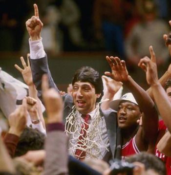 Jimmy V. and NC State pull one of the biggest upsets in college basketball history Jim Valvano, Nc State Basketball, Inspirational Sports Quotes, Nc State University, North Carolina State University, Basketball History, Nc State Wolfpack, Basketball Coach, Sport Quotes