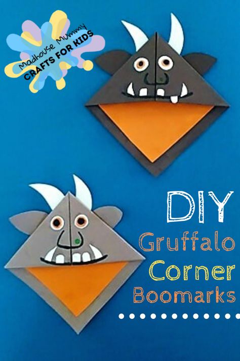 Gruffalo Craft, Bookmarks Kids Craft, World Book Day Activities, Nanny Activities, Fun Origami, World Book Day Ideas, Craft For Children, Mummy Crafts, Childrens Books Activities