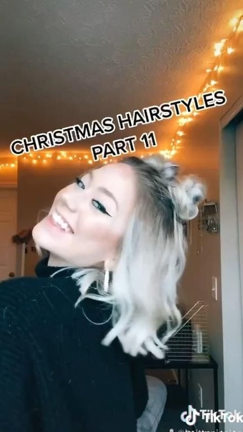 Ways To Style Layered Medium Hair, Hairstyles You Can Do With Short Hair, Cutehairstyle For Short Hair, Christmas Short Hair Ideas, Short Hairstyles For Christmas, Mid Length Hair Inspiration, Christmas Hair Ideas For Short Hair, Easy Christmas Hairstyles Short Hair, Cute Hairstyles With Short Hair