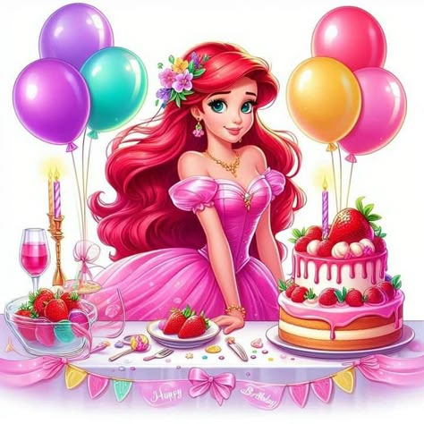 Princess Happy Birthday, Happy Birthday Cinderella, Birthday Wishes For Princess, Happy Birthday Disney Wishes, Happy Birthday Disney Princess, Disney Dream, Art Girl, Happy Birthday, Disney