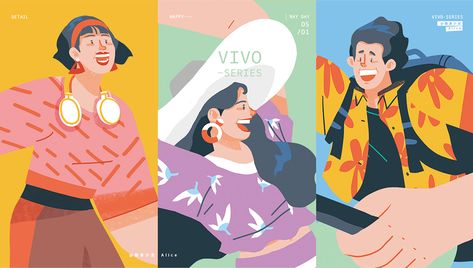 VIVO-SERIES MAY DAY 快乐五一劳动节 on Behance Preschool Logo, Branding Character, Coffee Illustration, May Days, Cat Yoga, Happy May, Illustration Branding, Art Poster Design, May Day