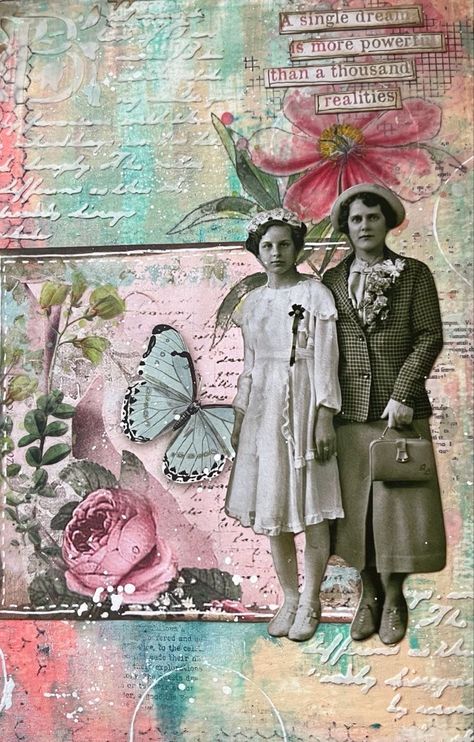 Tim Holtz Paper Dolls Ideas, Small Paintings Ideas, Tim Holtz Paper Dolls, Stamperia Paper, Paper Doll Ideas, Altered Playing Cards, Nurse Art, Mixed Media Cards, Art Collages