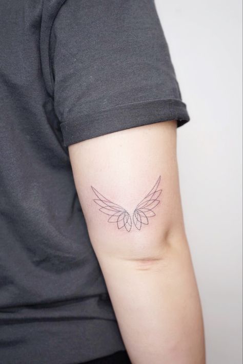 Small tattoo, tiny tattoo Abstract Angel Wings Tattoo, Little Wings Tattoo, Minimal Wings Tattoo, Tiny Wing Tattoo, Tiny Angel Wing Tattoo, Small Wing Tattoo, Small Wings Tattoo, Small Angel Wing Tattoo, Joy Tattoo