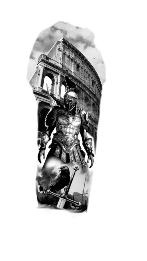 Ares Forearm Tattoo, Greek Gladiator Tattoo, Spartan Back Tattoo, Spartan Tattoo Forearm, 300 Spartans Tattoo Ideas, Ares Tattoo Design, Warrior Sleeve Tattoo, Roman Tattoo Design, Spartans Tattoo