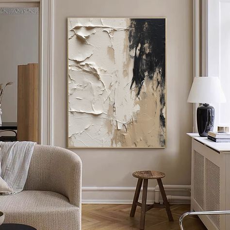 Paintings On The Wall Ideas Living Rooms, Fall Decor Organic Modern, Neutral Abstract Art, Beige Texture, Wall Art Beige, Beige Wall Art, Texture Wall Art, Painting Colors, Wabi Sabi Wall