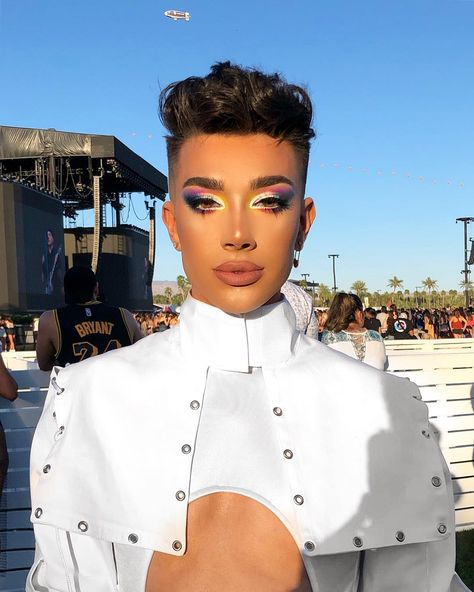 okay fine here’s a photo without my butt in it James Charles Coachella 2019, James Charles Coachella Outfit, James Charles Coachella, Guy In Crop Top, Coachella Fits, Mens Crop Top, Coachella 2019, Charles James, Coachella Outfit