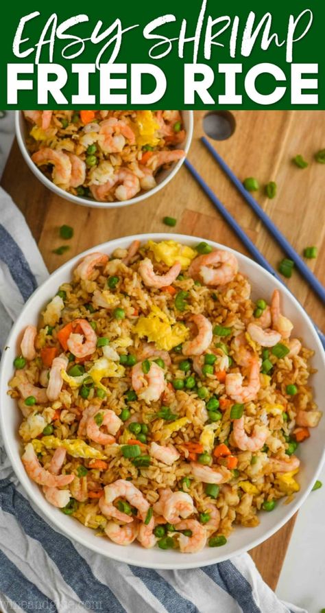 This Easy Shrimp Fried Rice recipe comes together in about 15 minutes and is sure to be a crowd pleaser.  With just a few simple ingredients you can wow your family with shrimp and fried rice. Easy Shrimp Fried Rice Recipe, Kid Friendly Dinners, Easy Shrimp Fried Rice, Shrimp Fried Rice Recipe, Shrimp And Rice Recipes, Chicken Fried Rice Easy, Fried Rice Recipe Easy, Chicken Fried Rice Recipe, Making Fried Rice