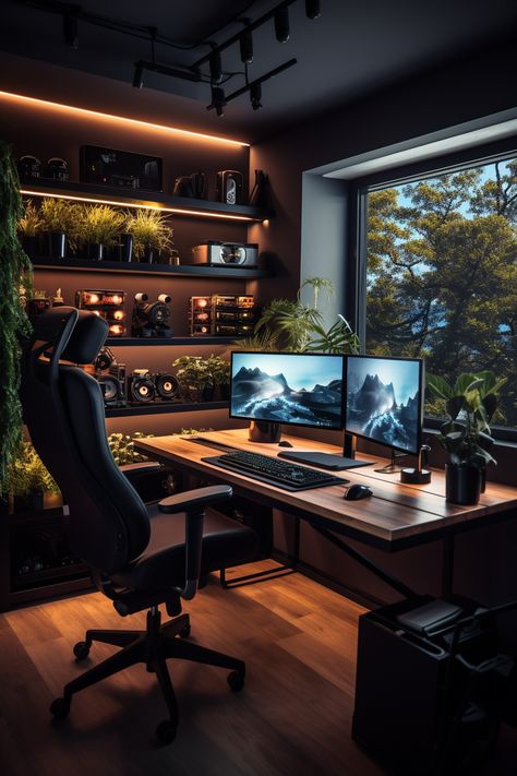 Creative Office Decor, Bilik Permainan, Rumah Moden, Design Ložnic, Modern Home Offices, Home Studio Setup, Small Home Offices, Eclectic Living, Stay Productive