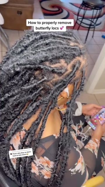 Veronica💜 on Instagram: "Let’s remove a butterfly loc 💕" How To Remove Butterfly Locs, Butterfly Locs, A Butterfly, Locs, Hair Inspiration, Let It Be, Hair Styles, Hair, On Instagram