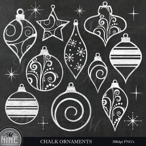 Chalk ORNAMENTS Clip Art / Chalkboard Christmas Clipart / Christmas Chalk Clipart Downloads Chalk S #conceptartdrawing #concept #art #drawing Chalk Ornaments, Christmas Chalk, Holiday Clip Art, Christmas Chalkboard Art, Mini Albums Photo, Chalkboard Christmas, Red Christmas Ornaments, Album Photo Scrapbooking, White Christmas Ornaments