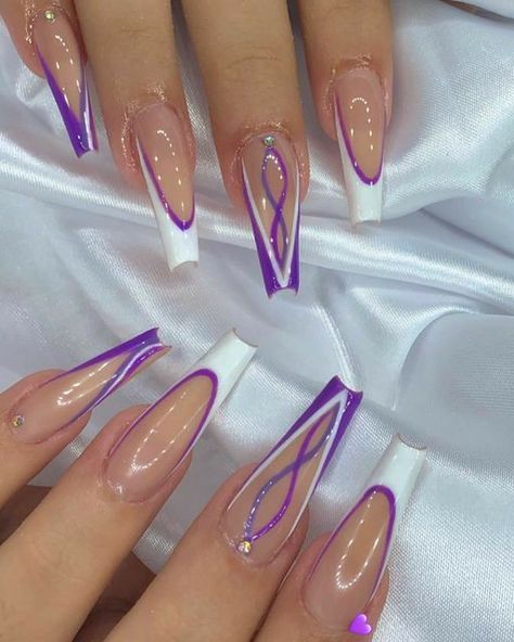 Purple Nail Designs, Lavender Nails, Acrylic Nails Coffin Short, Uñas Acrilicas, Pink Acrylic Nails, Nails Long, Coffin Nails Designs, Fancy Nails, Nails Inspo