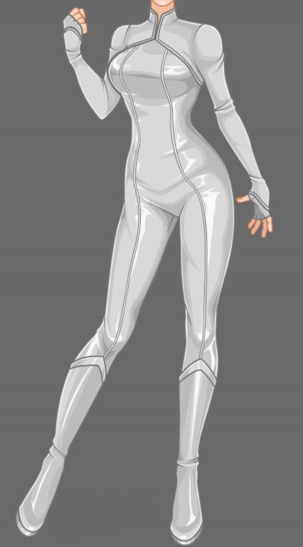 Grey Superhero Suit Female, Super Hero Suits Female, White Superhero Suits, White Outfits Drawing, White Hero Outfit, Silver Superhero Suit Female, White Superhero Suit Design, Women Superhero Suit Ideas, Ice Superhero Suit