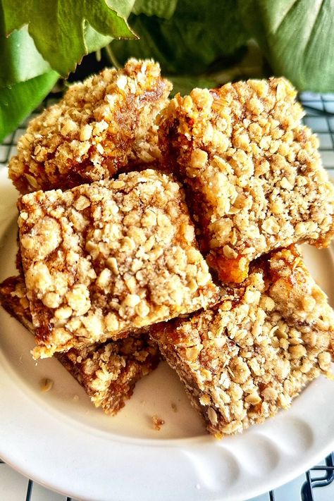 Apple Butter Oatmeal Bars Apple Butter Oatmeal, Apple Butter Bars, Oatmeal Bar, Oatmeal Bars Recipes, Fruity Dessert, Cinnamon Roll Waffles, Awesome Desserts, Portable Snacks, Butter Bar