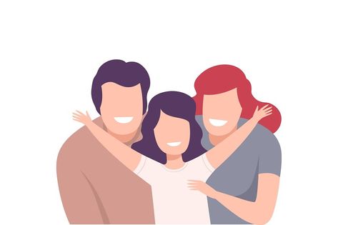 Parents Illustration, Happy Family Pictures, Parenting Illustration, Family Hug, United Family, Family Vector, Family Drawing, Happy Parents, Cartoon Photo