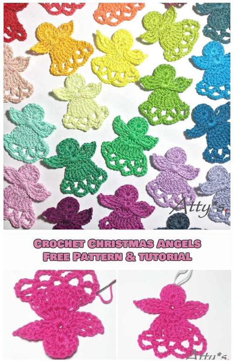 Easy Crochet Christmas Angels [Free Pattern and Tutorial] Wednesday Crochet, Crochet Christmas Angel, Easy Crochet Christmas, Crochet Angel Pattern, Crochet Christmas Ornaments Free, Crochet Angels, Crochet Angel, Projects Design, Crochet Xmas