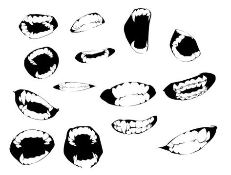 @art_reference_tips’s Instagram profile post: “Stylized | Grinding teeth reference . Credit to TORINIKU_333 (From Twitter) . DISCLAIMER!!! I DON’T OWN ANY OF THE ART I POST. This account…” Fangs Reference, Mouth Drawing Reference Fangs, Fangs Drawings, Fangs Art, Teeth Reference, Teeth Drawing, Anime Mouths, Mouth Drawing, Grinding Teeth