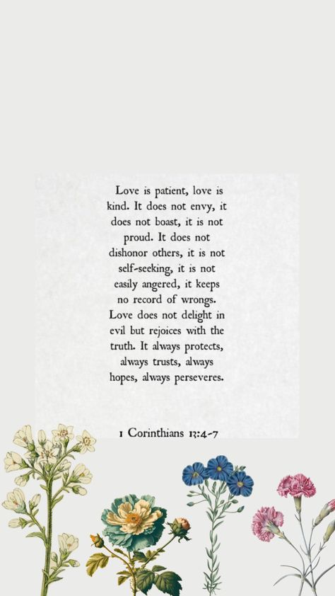 1 Corinthians 13 4 7 Wallpaper, 1 Corinthians 13 Wallpaper, 1 Corinthians 13:4-7, Godly Things, Scripture Wallpaper, Catholic Wallpaper, Beautiful Reminders, Christian Poster, God Things