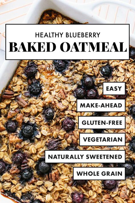 Blueberry Baked Oatmeal, Baked Oatmeal Healthy, Baked Oatmeal Recipe, Blueberry Cookies, Baked Oatmeal Recipes, Blueberry Oatmeal, Healthy Blueberry, Oatmeal Recipe, Blueberry Recipes