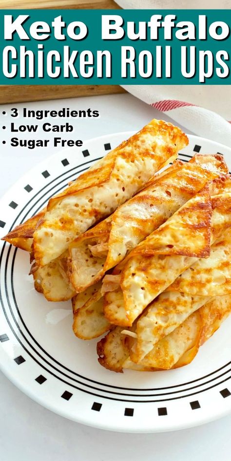 Low Carb Chicken Roll Up Recipes, Meat Cheese Roll Ups, Keto Recipes Buffalo Chicken, Keto Buffalo Chicken Taquitos, Low Carb Buffalo Chicken Wraps, Keto Buffalo Chicken Wraps, Cheese Roll Ups Keto, Keto Canned Chicken Recipes, Carnivore Diet Chicken Recipes