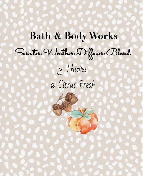 Bath And Body Work Diffuser Blends, Essential Oil Bath And Body Recipes, Bath And Body Works Leaves Essential Oil Blend, Bath And Body Works Diffuser Blends, Bath And Body Works Copycat Recipes, Bath And Body Works Essential Oil Blends, Thieves Essential Oil Recipe, Young Living Essential Oil Diffuser, Diffuser Blends Young Living