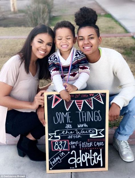 Lesbian Family Photos, Foster Care Adoption, Adoption Party, Adoption Day, Foster Family, Michael Brown, Girlfriend Goals, Older Sister, Family Of Four