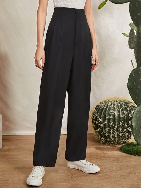 Straight Cut Pants, Women Trousers, Women Bottoms, Deep Winter, Hoi An, Women Pants, Straight Leg Trousers, Straight Pants, Black Casual