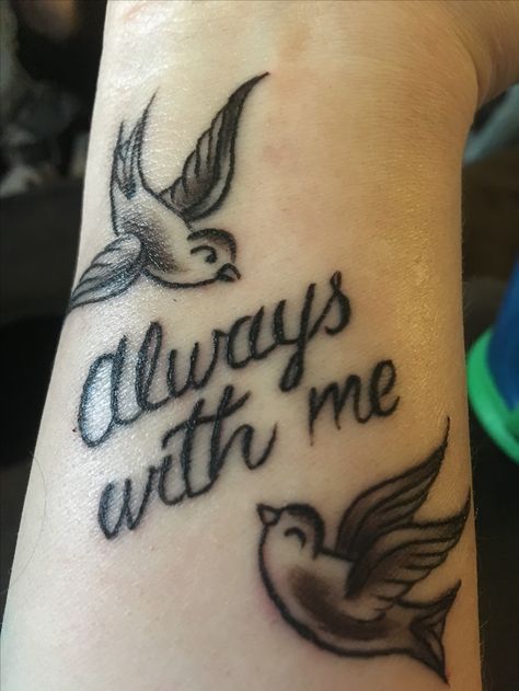 Unique Remembrance Tattoos, Unique Memorial Tattoos For Brother, Always With Me Tattoo, Memorial Tattoos For Brother, Tattoo For Brother Who Passed, Delicate Feminine Tattoos, Tattoos For Dad Memorial, Memorial Tattoo Ideas, Memorial Tattoo Designs