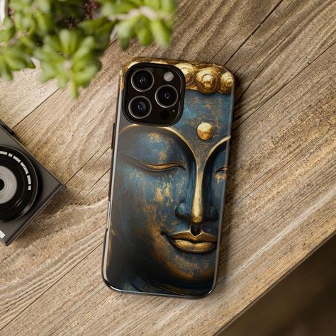 Phone Case, Gilded Buddha Face Tough Case for Zen-Inspired Protection, Spiritual Art, Serene Design, Bold Phone Cover, Rugged Case by BigBadWonderland on Etsy Need Peace, Protection Spiritual, Buddha Face, Stylish Phone Case, Zen Art, Everyday Accessories, Spiritual Art, Phone Cover, Phone Cases Protective